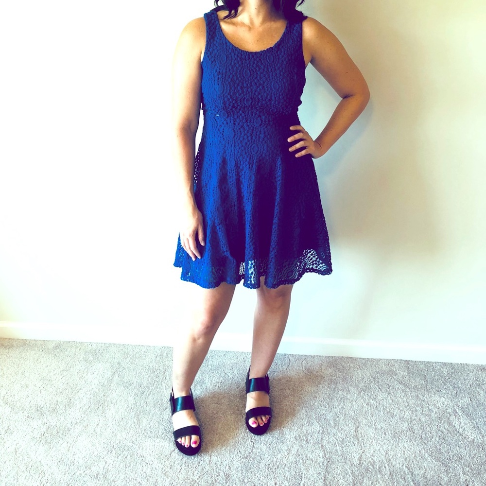 Lacy Cobalt Blue Summer Dress